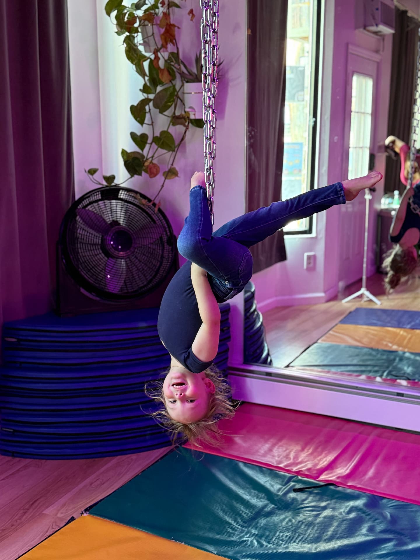 Aerial practice at the Flexibility in Flight studio